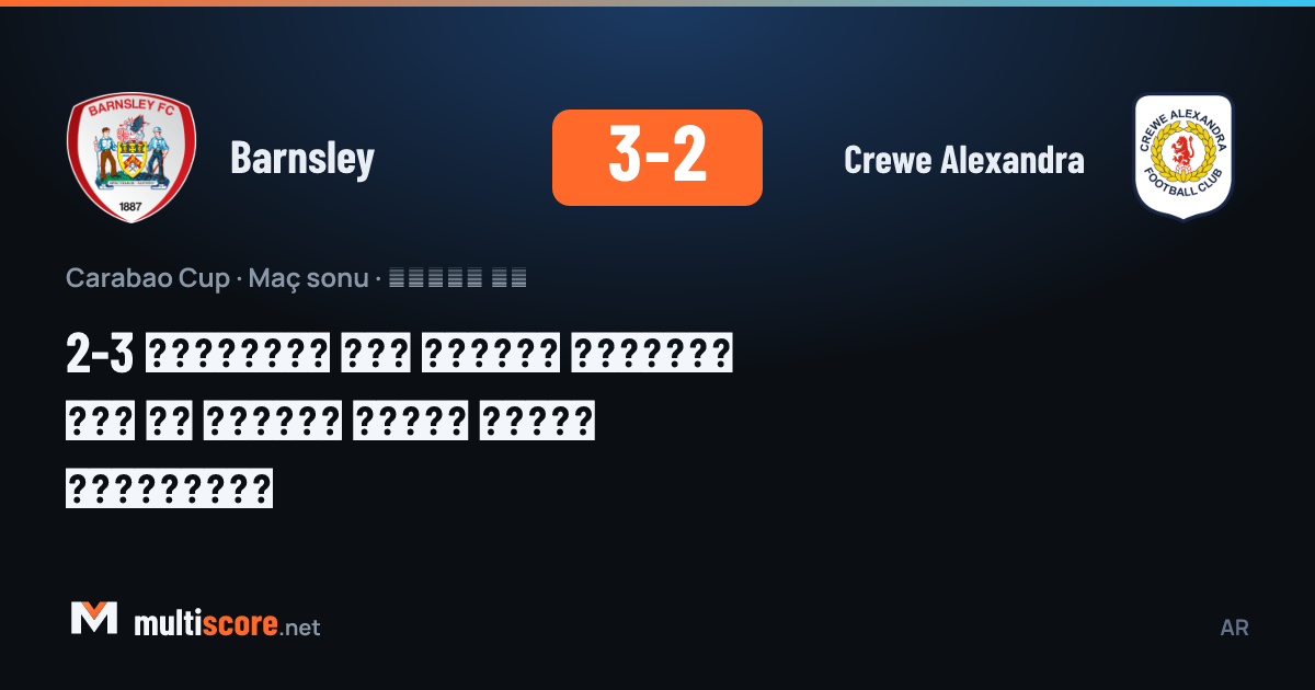 Barnsley ve Crewe Alexandra oyuncuları Carabao Cup maçında mücadele ediyor