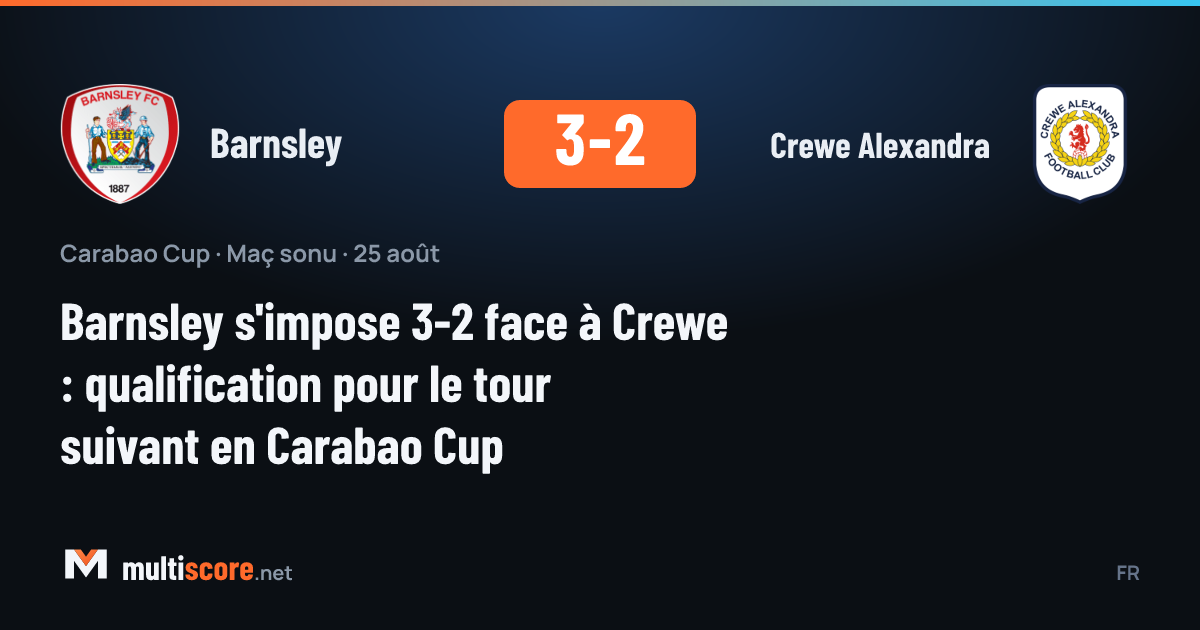 Barnsley ve Crewe Alexandra oyuncuları Carabao Cup maçında mücadele ediyor