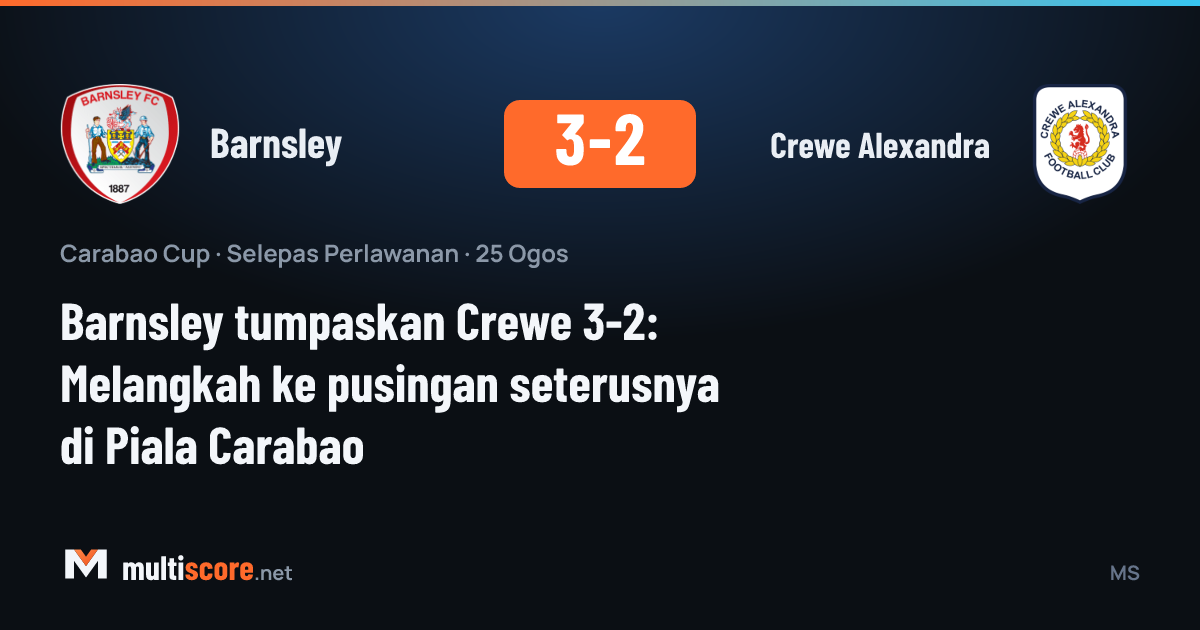 Barnsley ve Crewe Alexandra oyuncuları Carabao Cup maçında mücadele ediyor