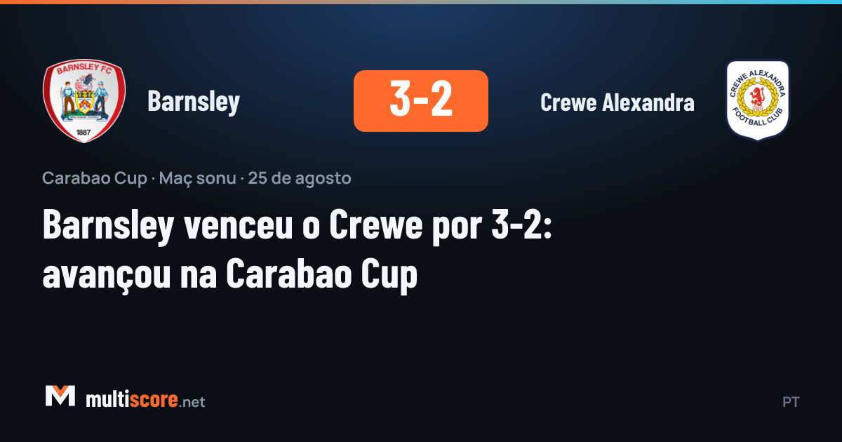Barnsley ve Crewe Alexandra oyuncuları Carabao Cup maçında mücadele ediyor