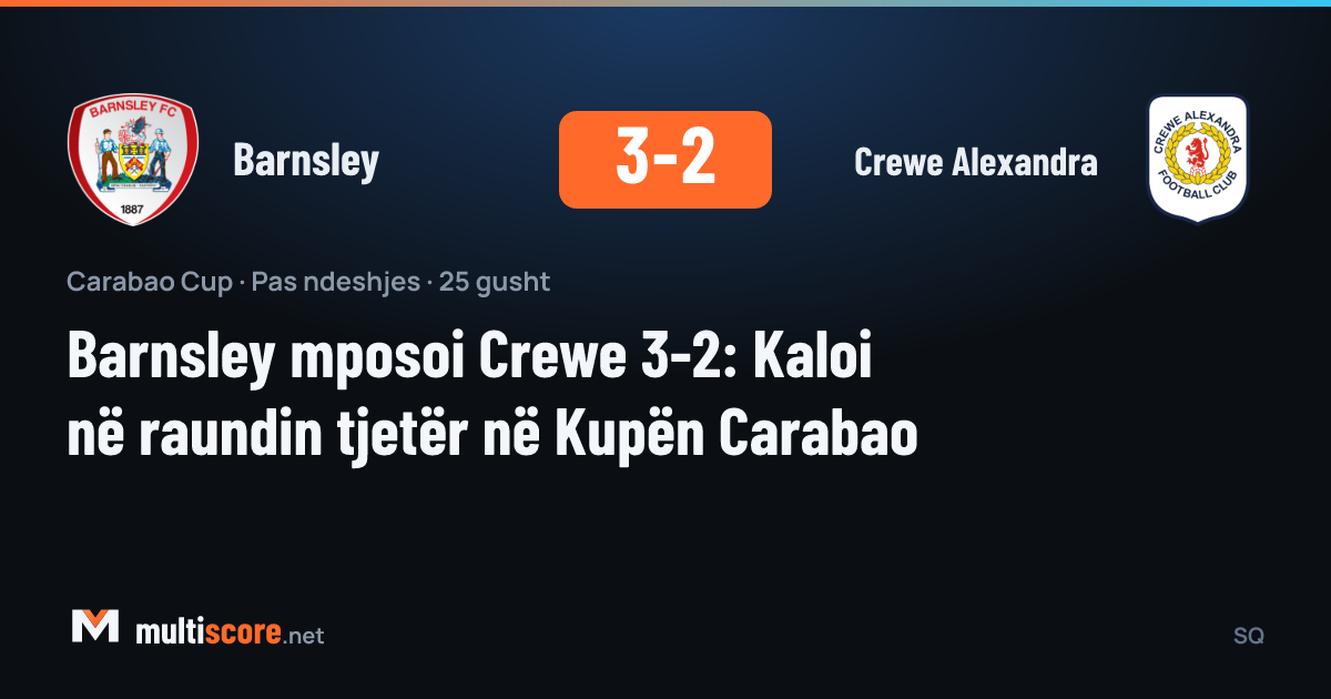 Barnsley ve Crewe Alexandra oyuncuları Carabao Cup maçında mücadele ediyor