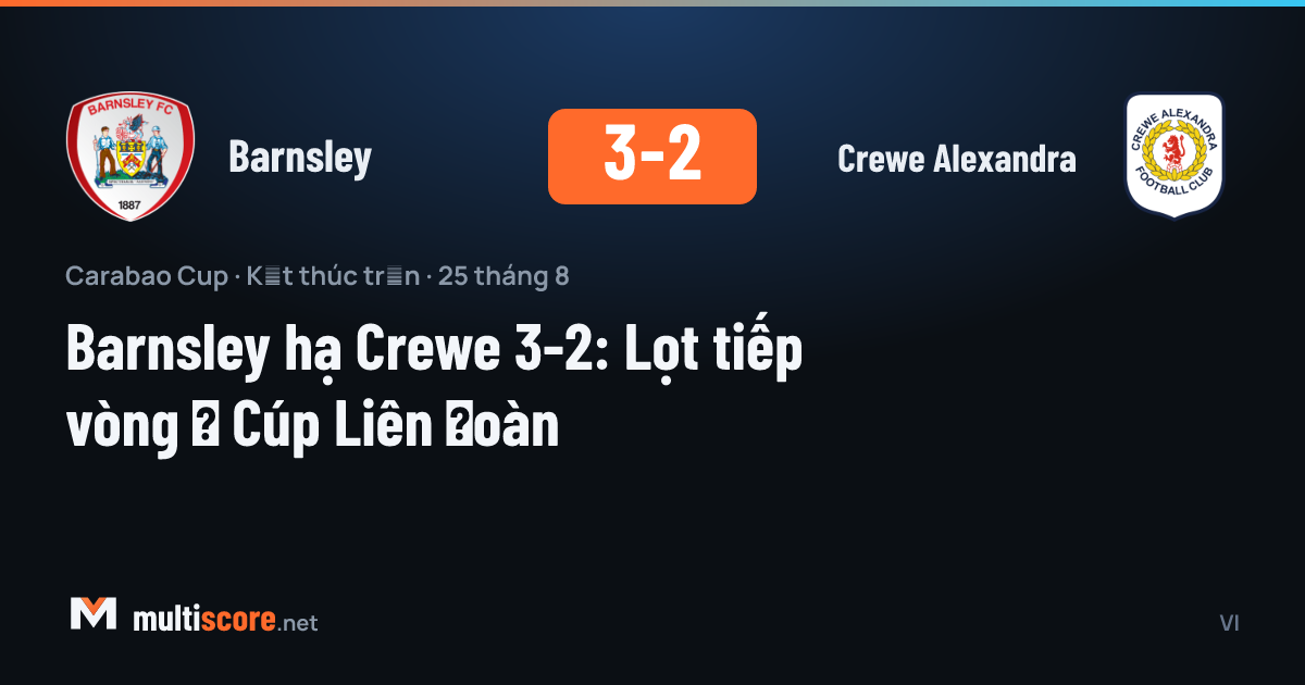 Barnsley ve Crewe Alexandra oyuncuları Carabao Cup maçında mücadele ediyor