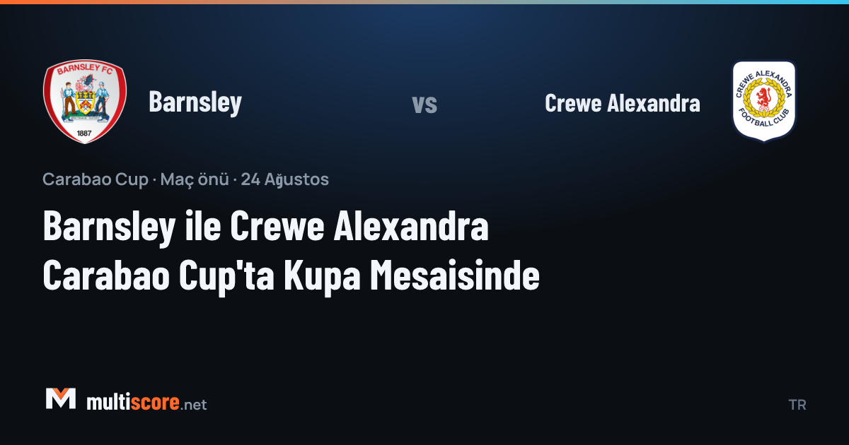 Barnsley ve Crewe Alexandra oyuncuları Carabao Cup maçı öncesi sahada