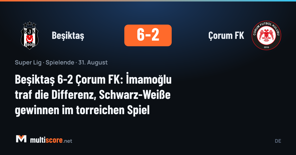 Beşiktaş 6-2 Çorum FK maçından bir görüntü