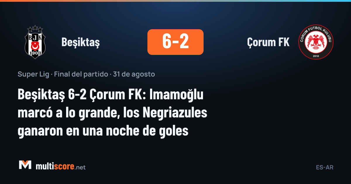 Beşiktaş 6-2 Çorum FK maçından bir görüntü