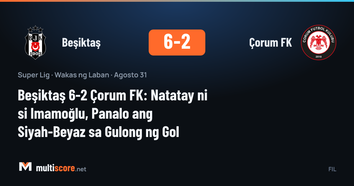 Beşiktaş 6-2 Çorum FK maçından bir görüntü