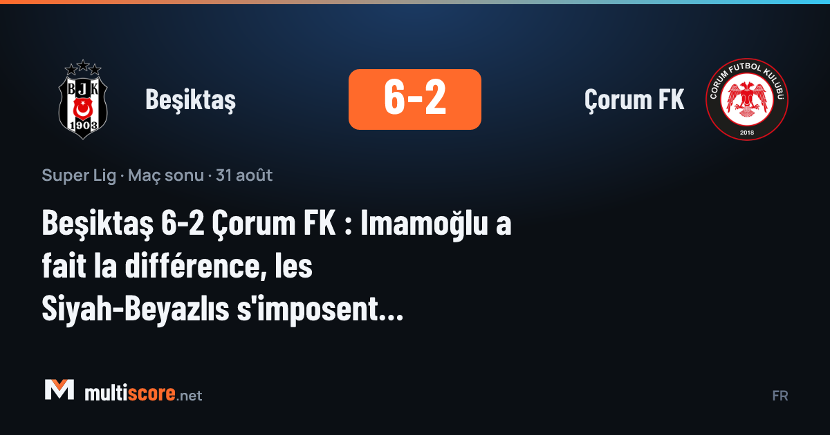 Beşiktaş 6-2 Çorum FK maçından bir görüntü