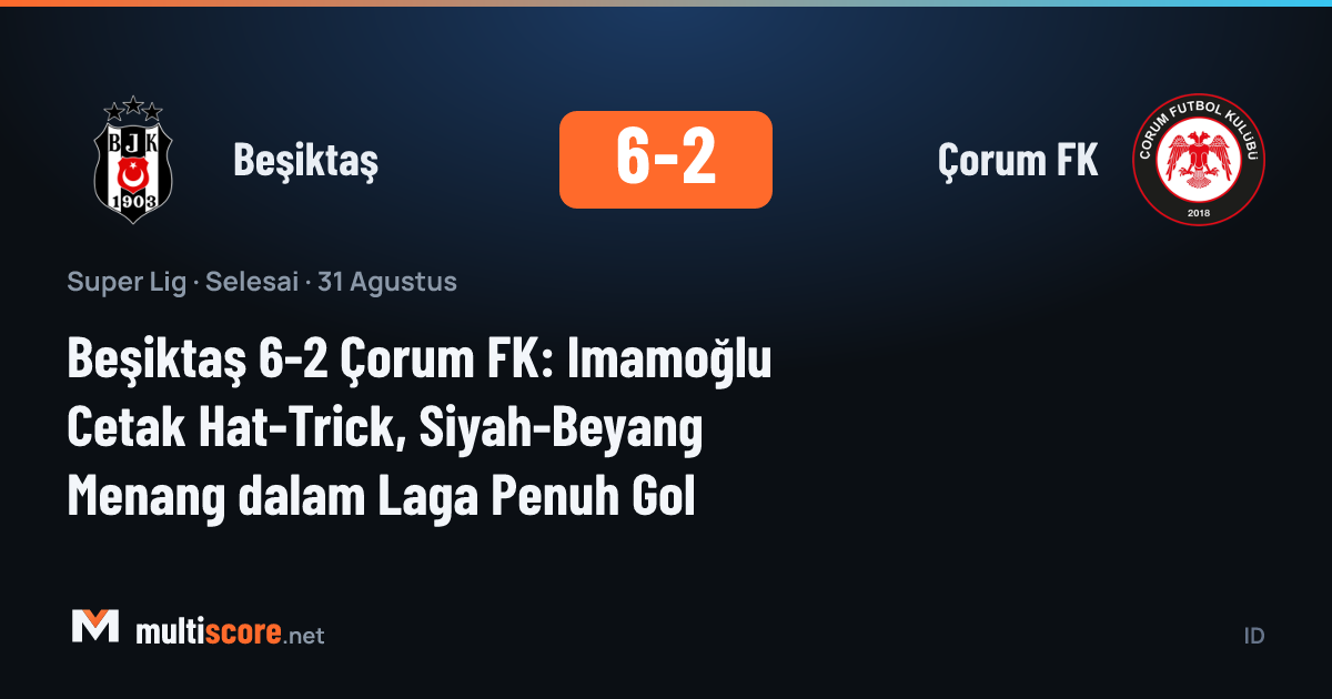 Beşiktaş 6-2 Çorum FK maçından bir görüntü