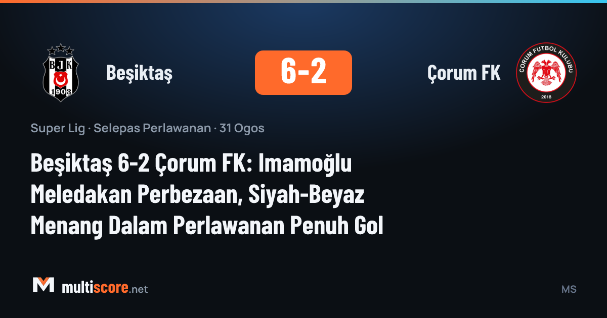 Beşiktaş 6-2 Çorum FK maçından bir görüntü