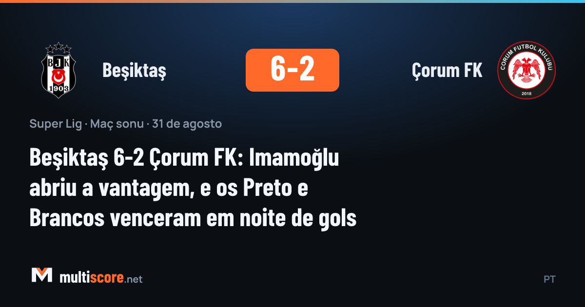 Beşiktaş 6-2 Çorum FK maçından bir görüntü
