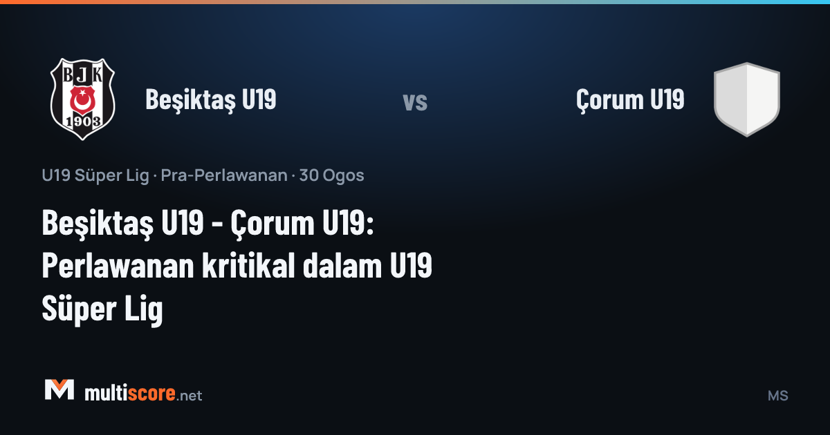 Beşiktaş U19 - Çorum U19 U19 Süper Lig maçı