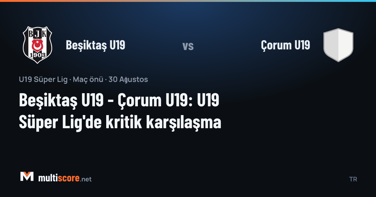 Beşiktaş U19 - Çorum U19 U19 Süper Lig maçı