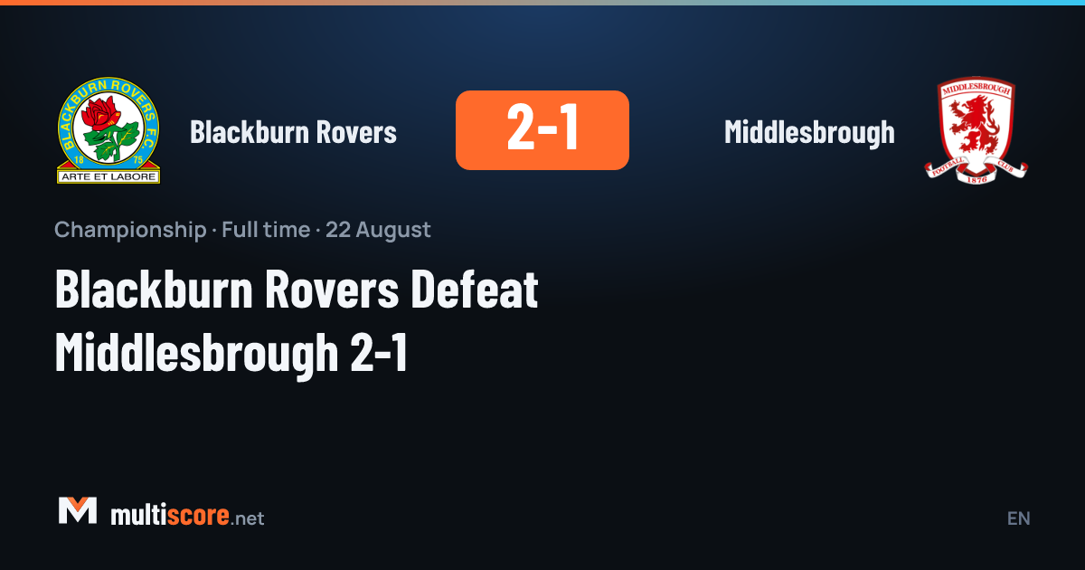 Blackburn Rovers ve Middlesbrough oyuncuları maç sırasında top için mücadele ediyor