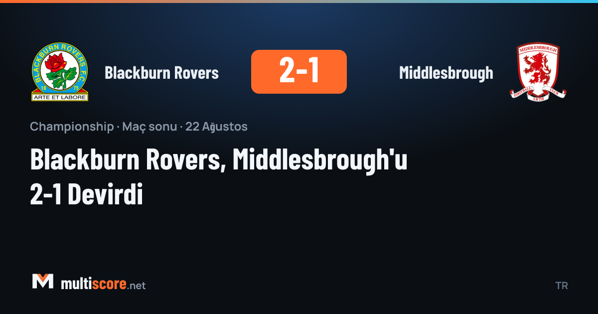 Blackburn Rovers ve Middlesbrough oyuncuları maç sırasında top için mücadele ediyor