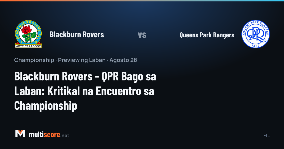 Blackburn Rovers ve Queens Park Rangers takımlarının sahaya çıkışı, Championship maç önü görüntüsü