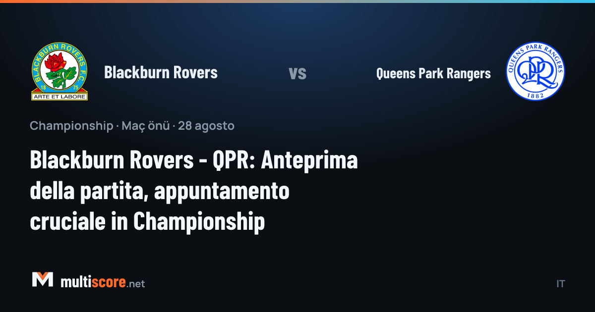Blackburn Rovers ve Queens Park Rangers takımlarının sahaya çıkışı, Championship maç önü görüntüsü