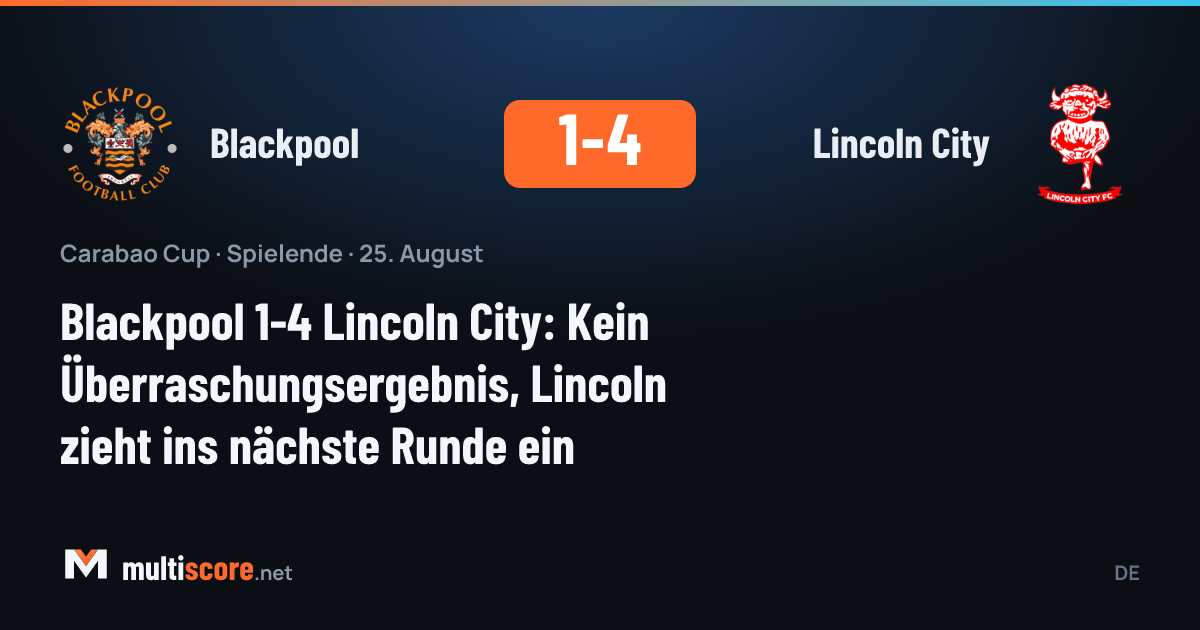 Blackpool ve Lincoln City oyuncuları Carabao Cup maçında mücadele ediyor