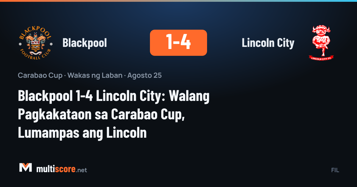 Blackpool ve Lincoln City oyuncuları Carabao Cup maçında mücadele ediyor