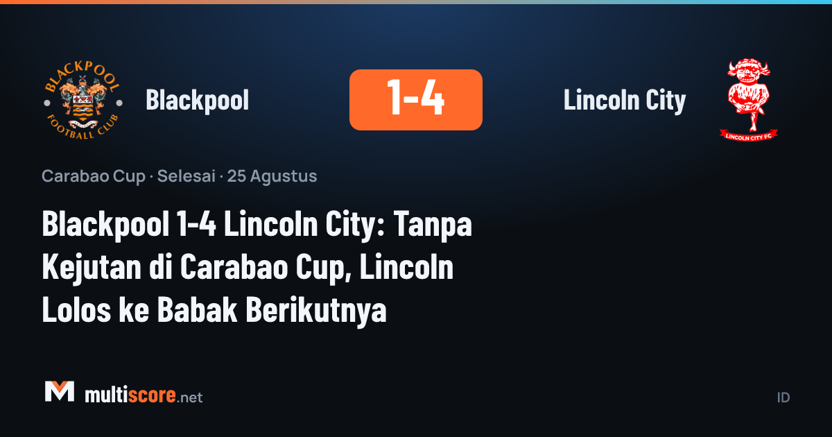 Blackpool ve Lincoln City oyuncuları Carabao Cup maçında mücadele ediyor