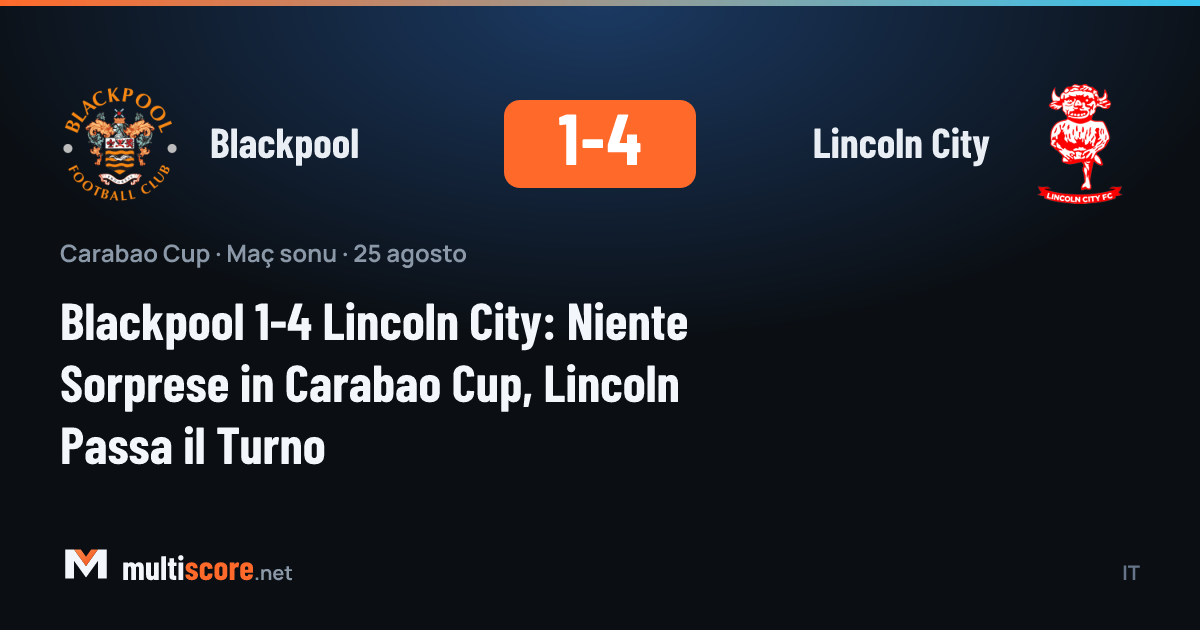 Blackpool ve Lincoln City oyuncuları Carabao Cup maçında mücadele ediyor