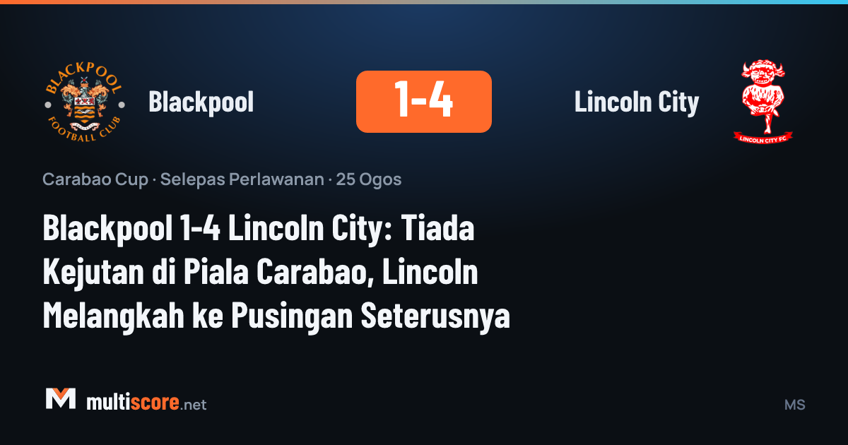 Blackpool ve Lincoln City oyuncuları Carabao Cup maçında mücadele ediyor