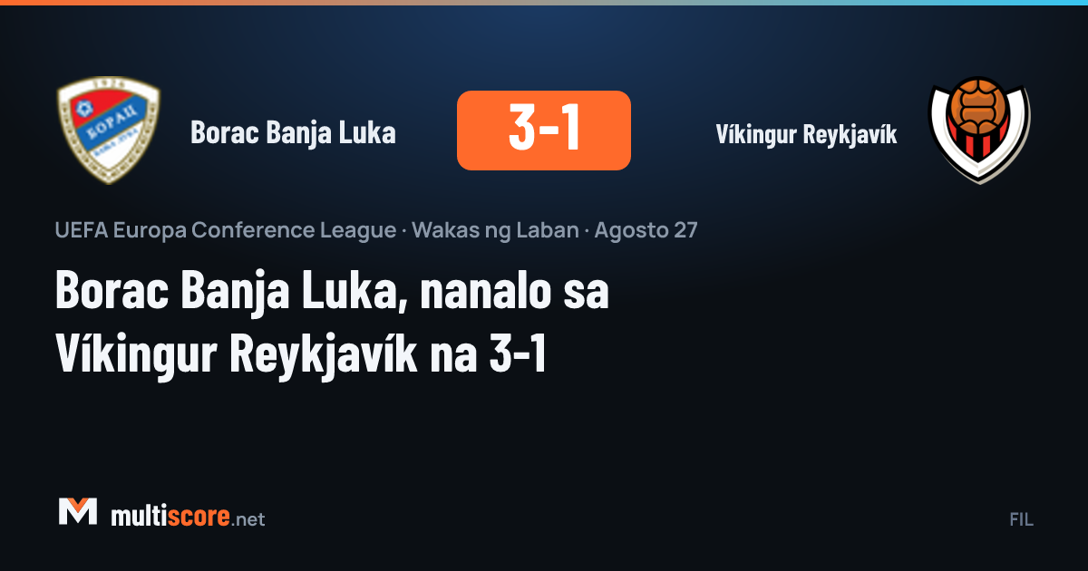 Borac Banja Luka ve Víkingur Reykjavík arasındaki UEFA Konferans Ligi maçından bir kare