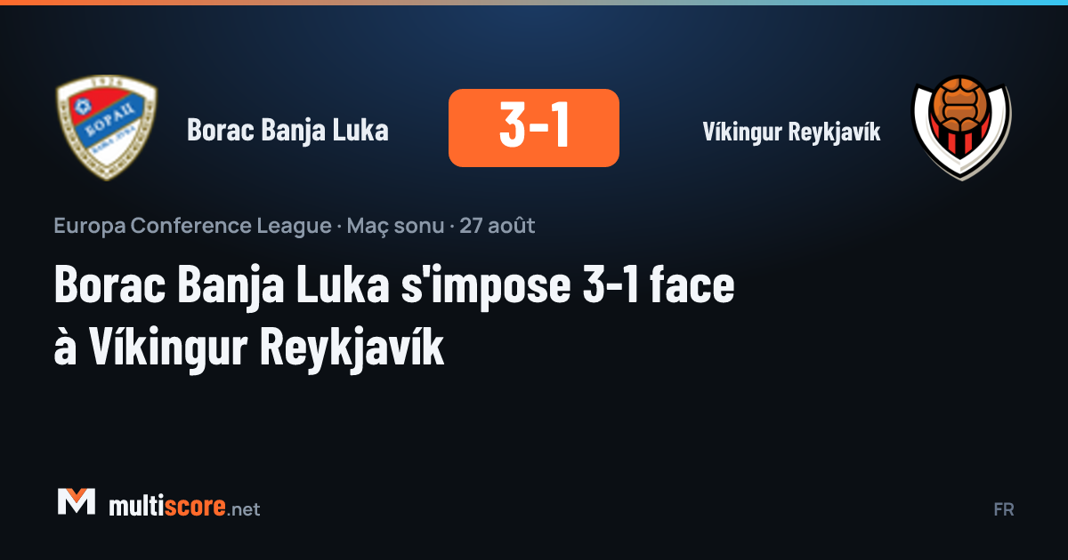 Borac Banja Luka ve Víkingur Reykjavík arasındaki UEFA Konferans Ligi maçından bir kare