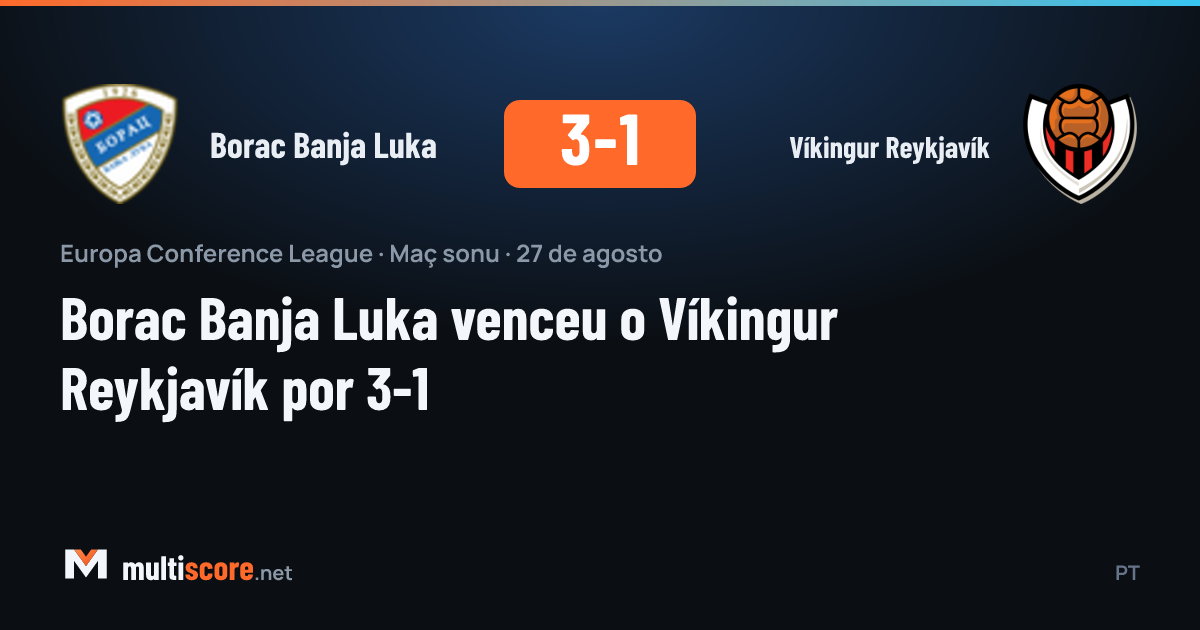 Borac Banja Luka ve Víkingur Reykjavík arasındaki UEFA Konferans Ligi maçından bir kare