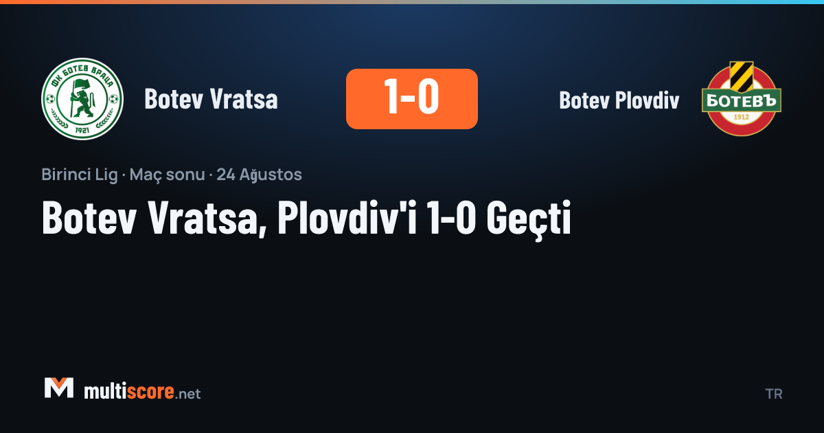 Botev Vratsa ve Botev Plovdiv arasındaki First League maçından bir kare