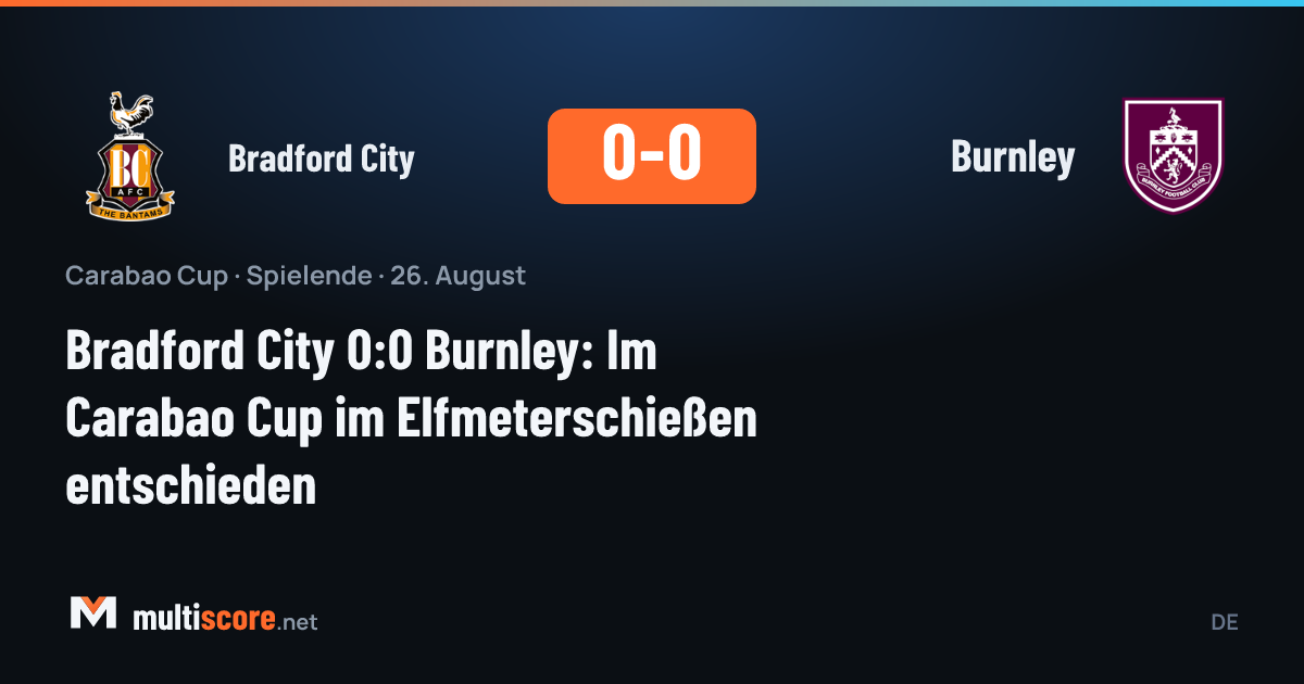 Bradford City ve Burnley oyuncuları Carabao Cup maçında mücadele ediyor