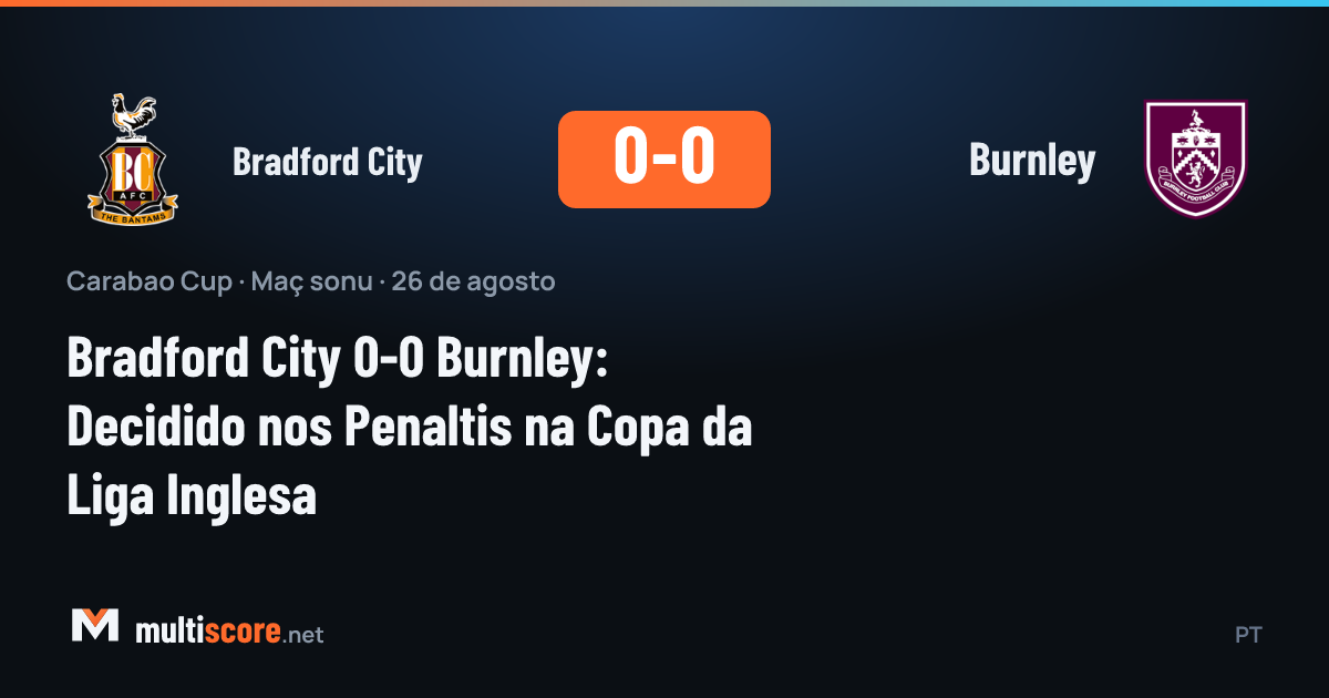 Bradford City ve Burnley oyuncuları Carabao Cup maçında mücadele ediyor