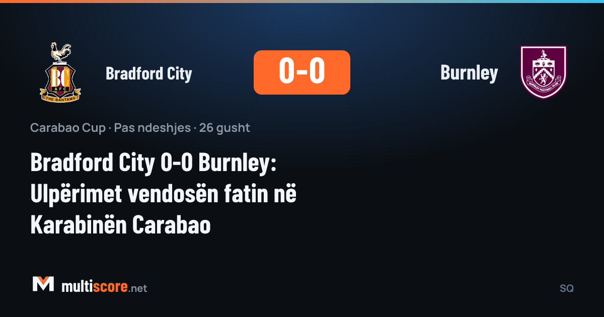 Bradford City ve Burnley oyuncuları Carabao Cup maçında mücadele ediyor