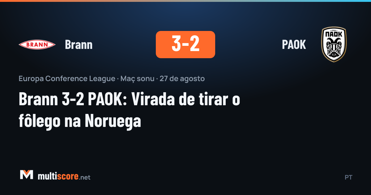 Brann ve PAOK oyuncuları UEFA Konferans Ligi maçında mücadele ediyor