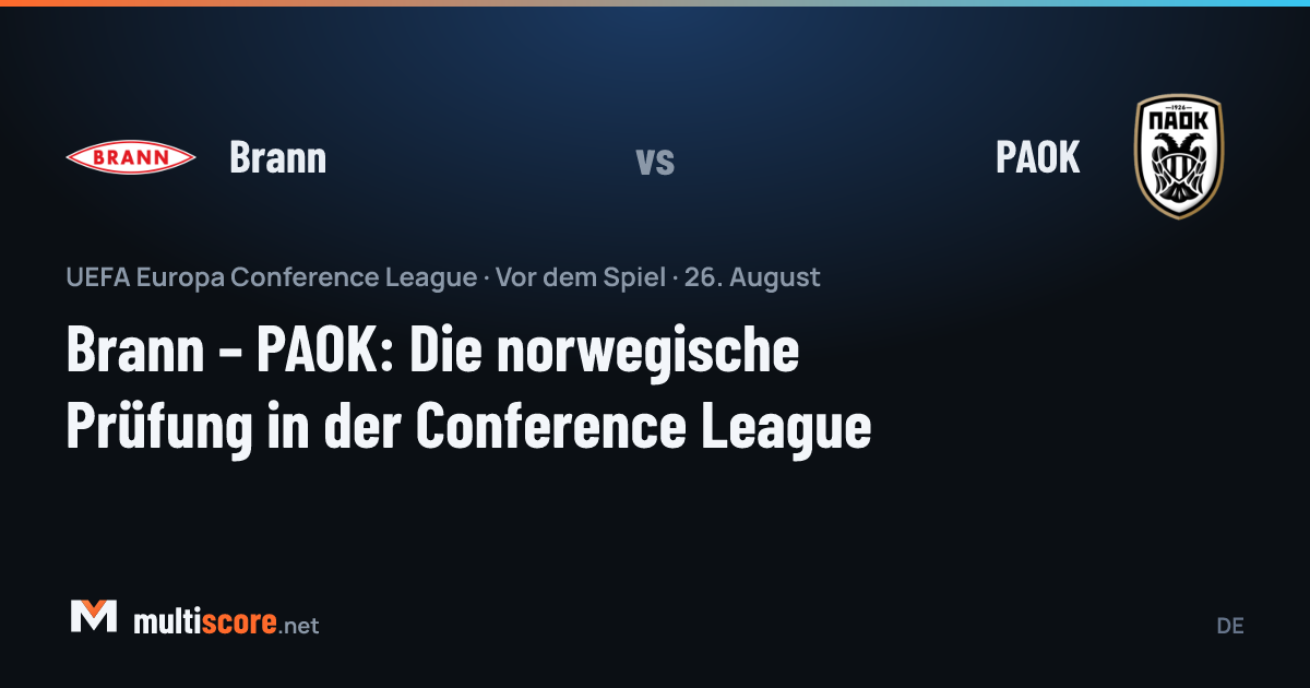 Brann - PAOK UEFA Conference League maç önizleme görseli