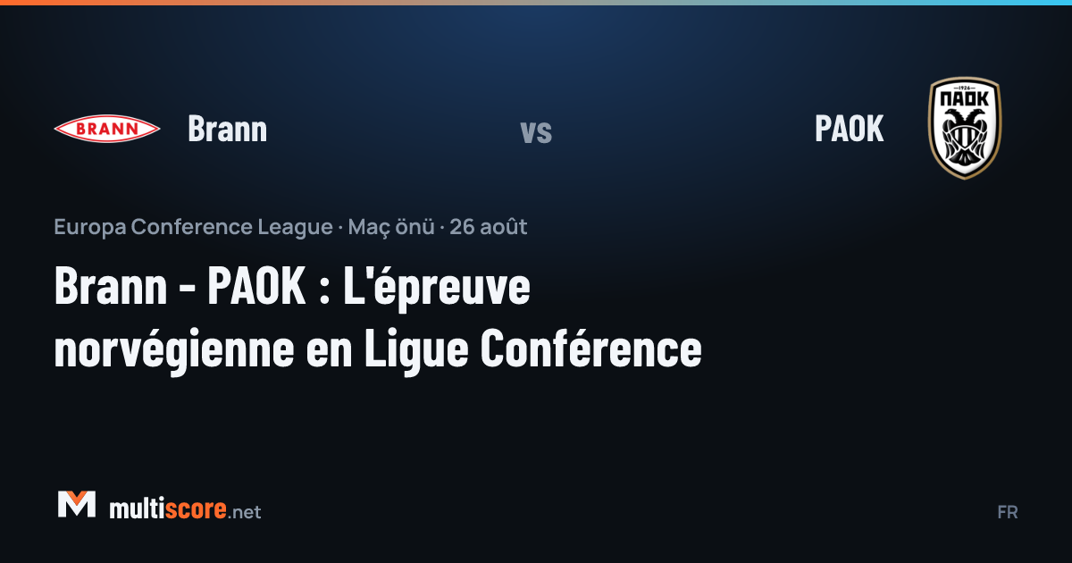 Brann - PAOK UEFA Conference League maç önizleme görseli