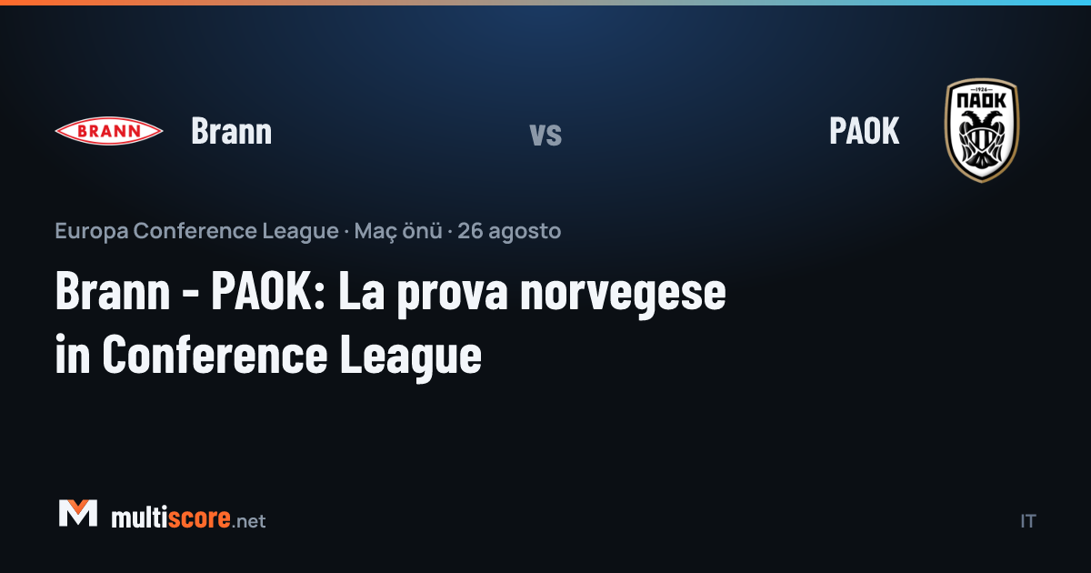 Brann - PAOK UEFA Conference League maç önizleme görseli