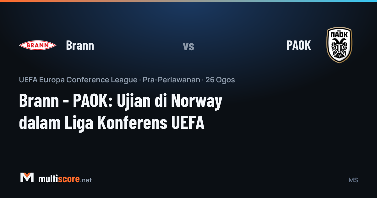 Brann - PAOK UEFA Conference League maç önizleme görseli