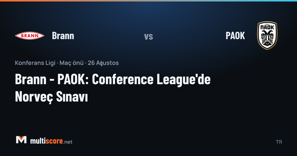 Brann - PAOK UEFA Conference League maç önizleme görseli