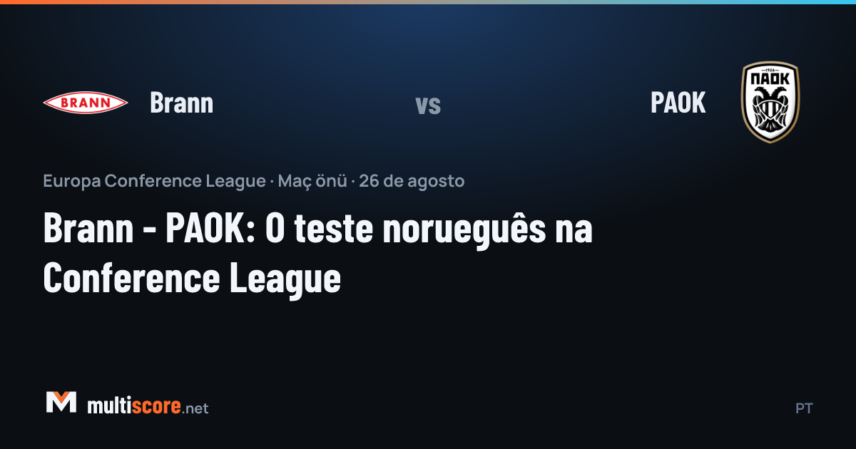 Brann - PAOK UEFA Conference League maç önizleme görseli