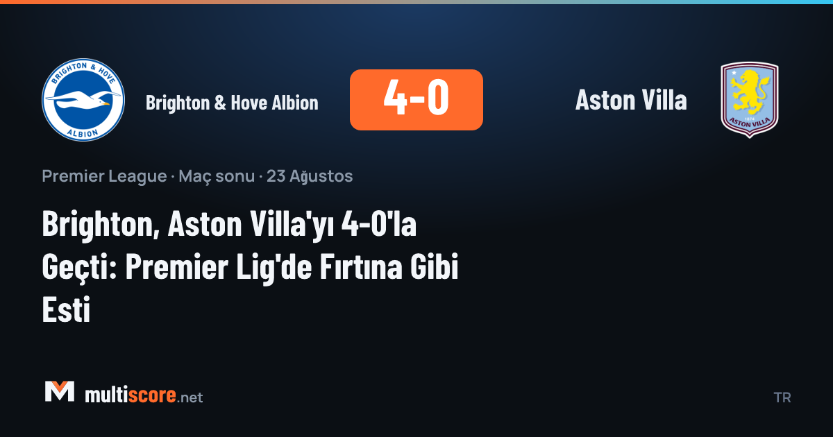 Brighton & Hove Albion - Aston Villa maçından bir kare