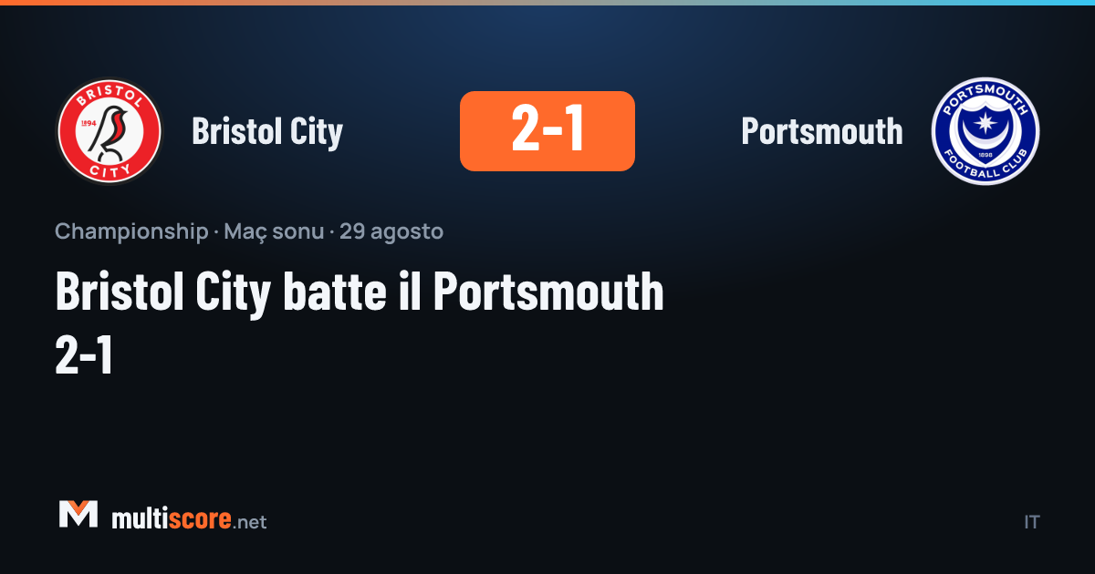 Bristol City - Portsmouth Championship maçı