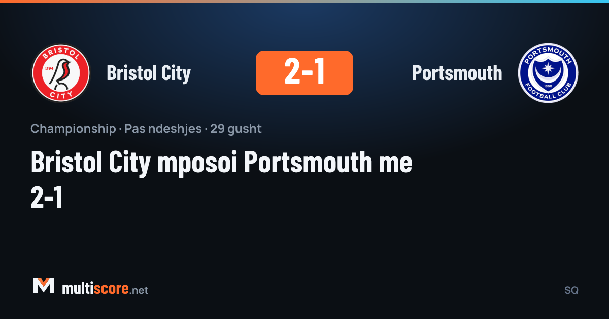 Bristol City - Portsmouth Championship maçı