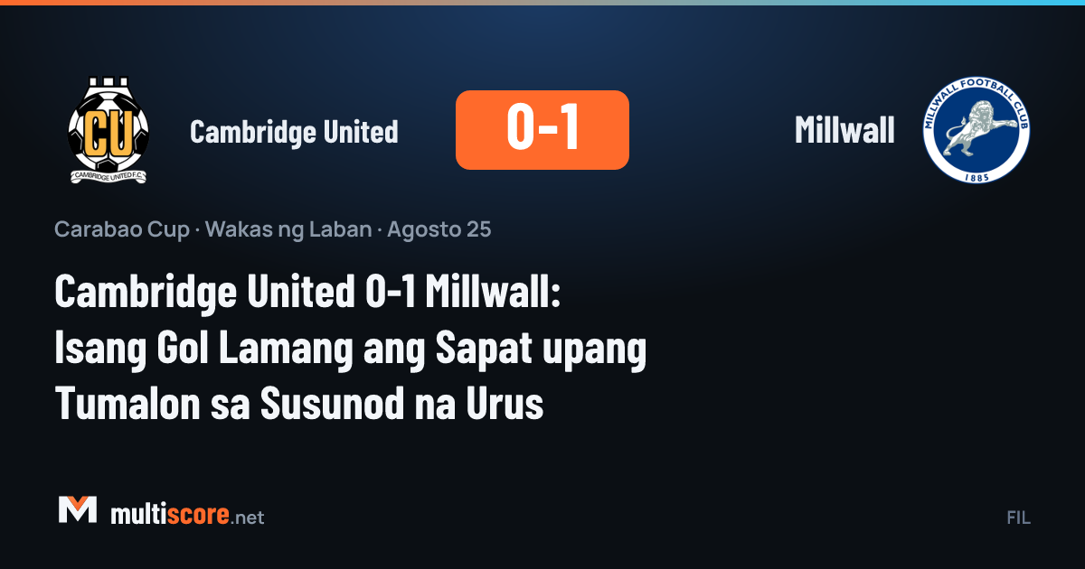 Cambridge United - Millwall