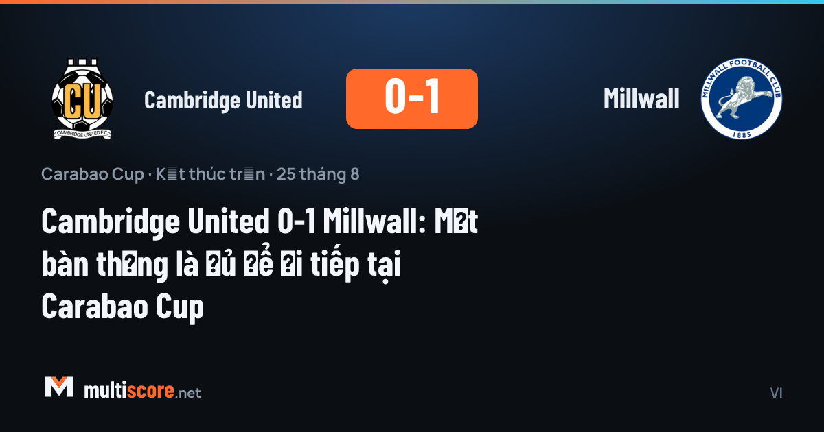 Cambridge United - Millwall
