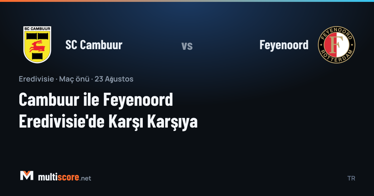 SC Cambuur ve Feyenoord oyuncuları Eredivisie maçında mücadele ederken