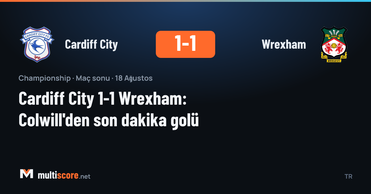 Cardiff City ile Wrexham arasındaki Championship maçından bir kare