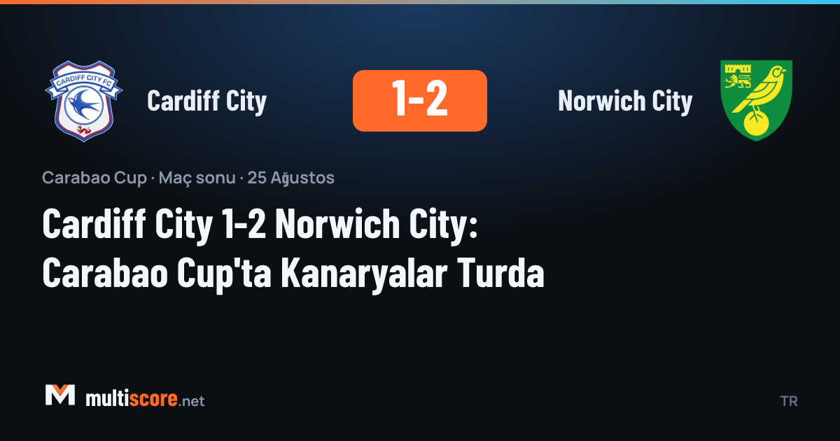 Cardiff City ile Norwich City arasındaki Carabao Cup maçından bir kare