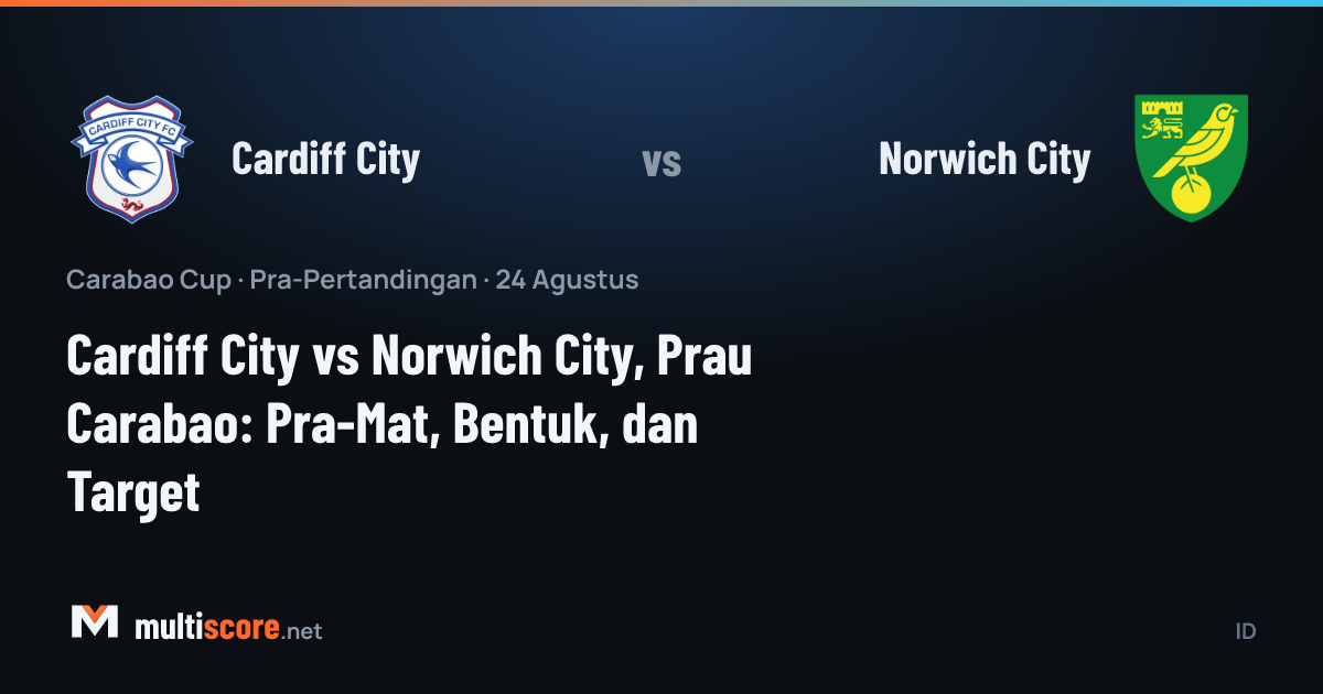 Cardiff City ve Norwich City takımlarının Carabao Cup maç önü görseli