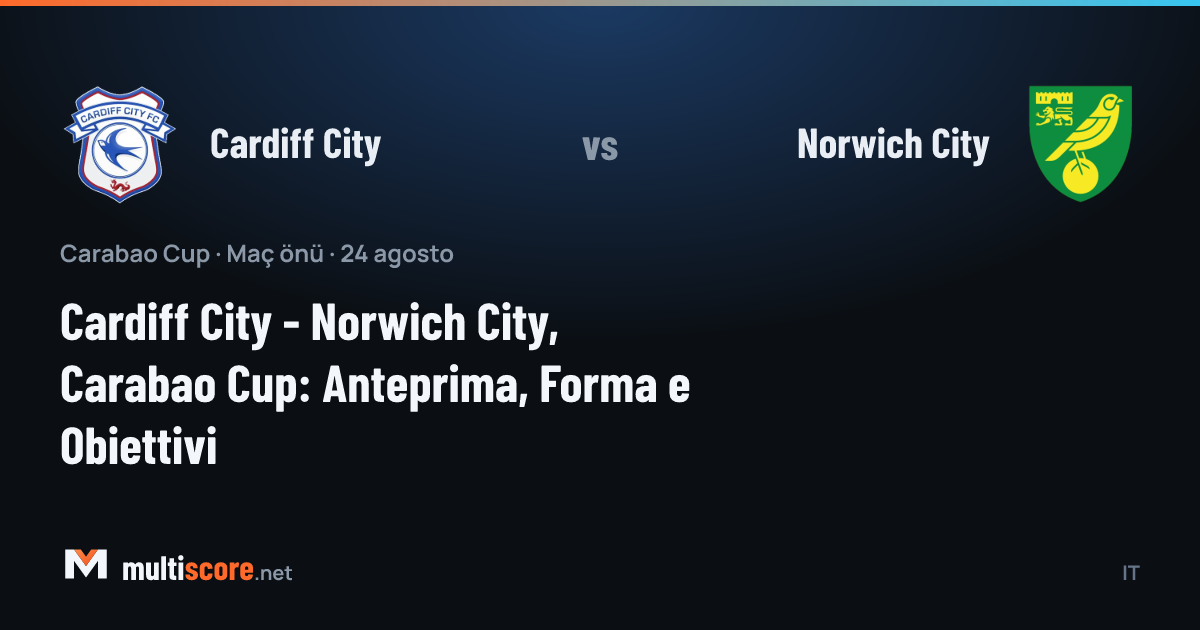 Cardiff City ve Norwich City takımlarının Carabao Cup maç önü görseli