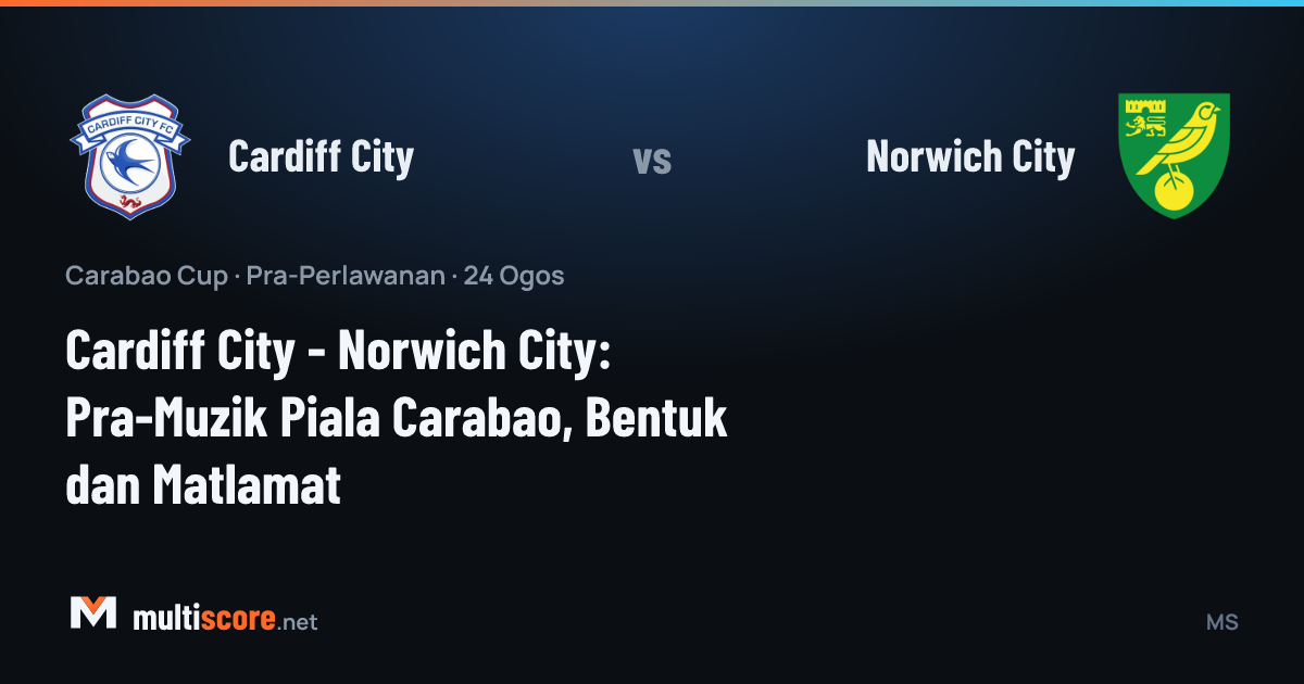 Cardiff City ve Norwich City takımlarının Carabao Cup maç önü görseli